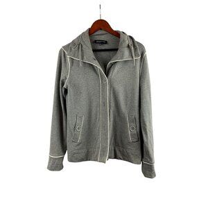 Jones New York Signature Hoodie Jacket M Gray Cotton/Spandex Womens